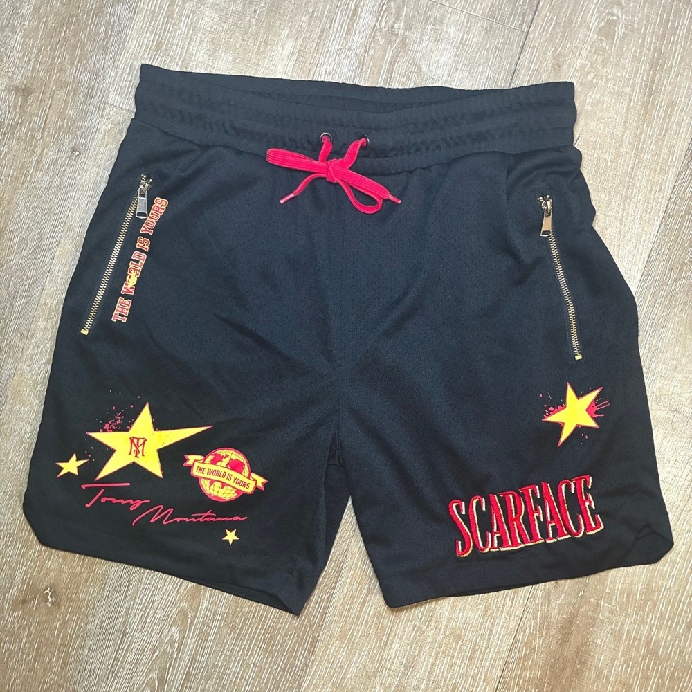 Scarface x Shoe Palace Mens Large Mesh Athletic Shorts Streetwear Tony Montana